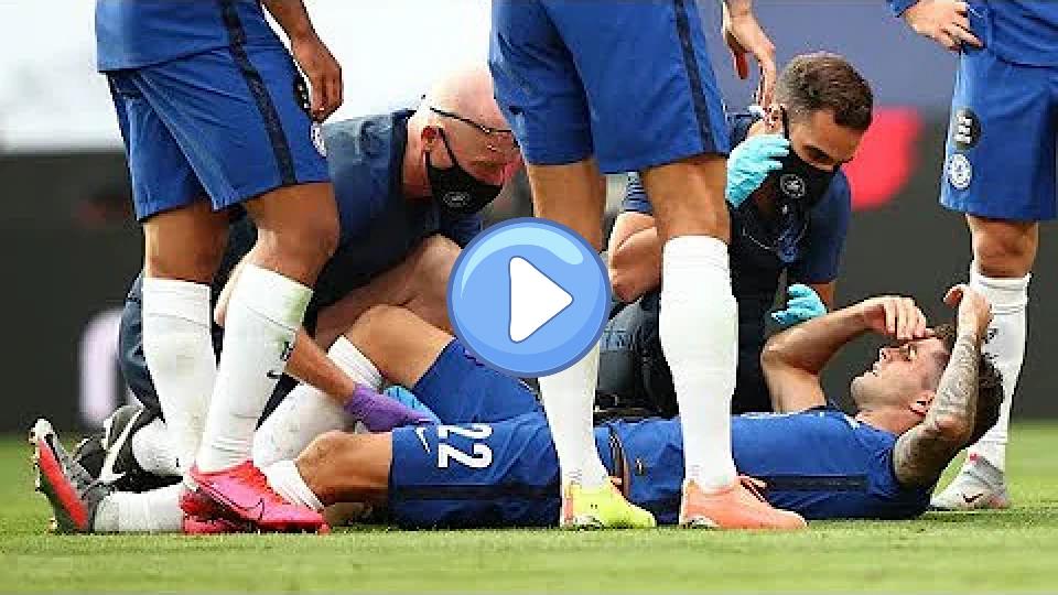 Video thumb: Christian Pulisic injured in FA Cup final: Chelsea vs Arsenal.