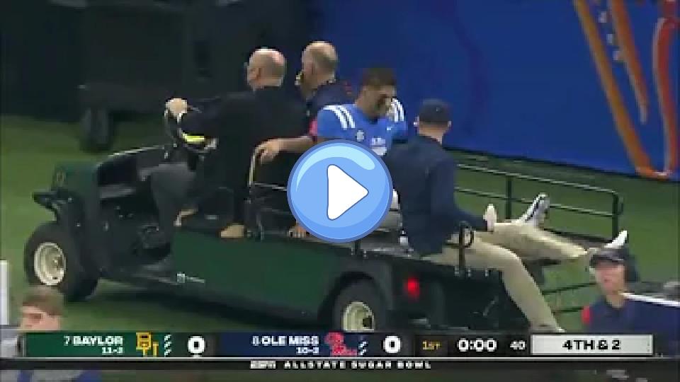 Play video: Matt Corral Carted Off Field After Scary Injury vs. #7 Baylor (Fan Reaction) | College Football 2022 Video thumb: Matt Corral Carted Off Field After Scary Injury vs. #7 Baylor (Fan Reaction) | College Football 2022