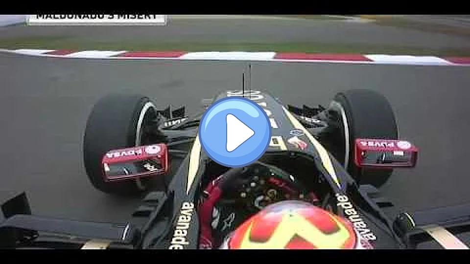 Video thumb: Maldonado's search for the button on the steering wheel went wrong.