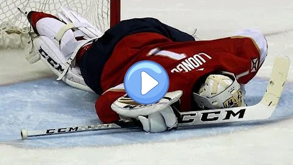 Video thumb: It doesn't look good for Roberto Luongo, who was helped off the ice after an injury.