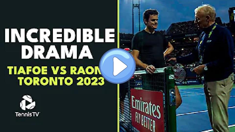 Video thumb: Astonishing Drama in Tiafoe vs. Raonic Over Unusual Rule | Toronto 2023