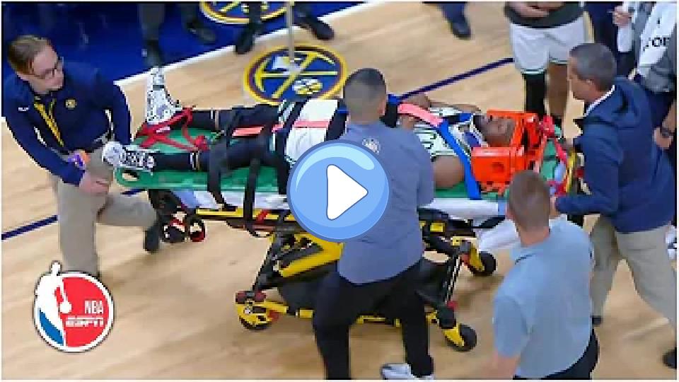 Video thumb: Kemba Walker suffers apparent neck injury vs. Nuggets and leaves on a stretcher | NBA on ESPN