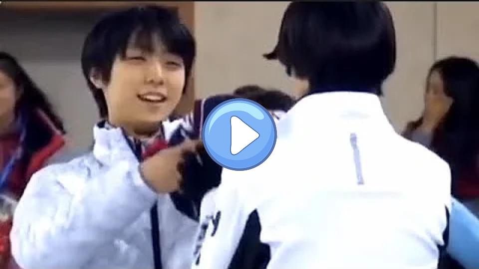 Video thumb: Yuzuru Hanyu & Cha Jun Hwan - so cute