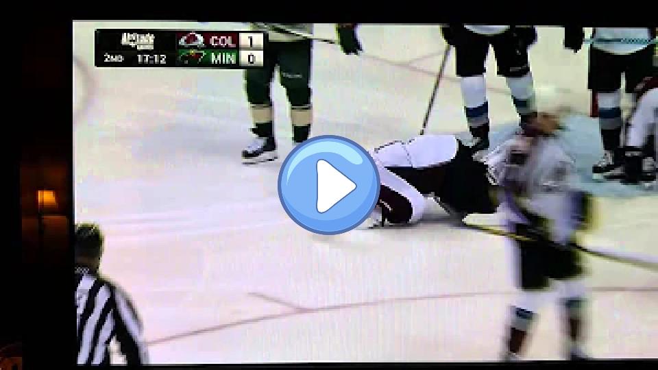 Video thumb: Minnesota fans cheer as Varlamov gets injured.