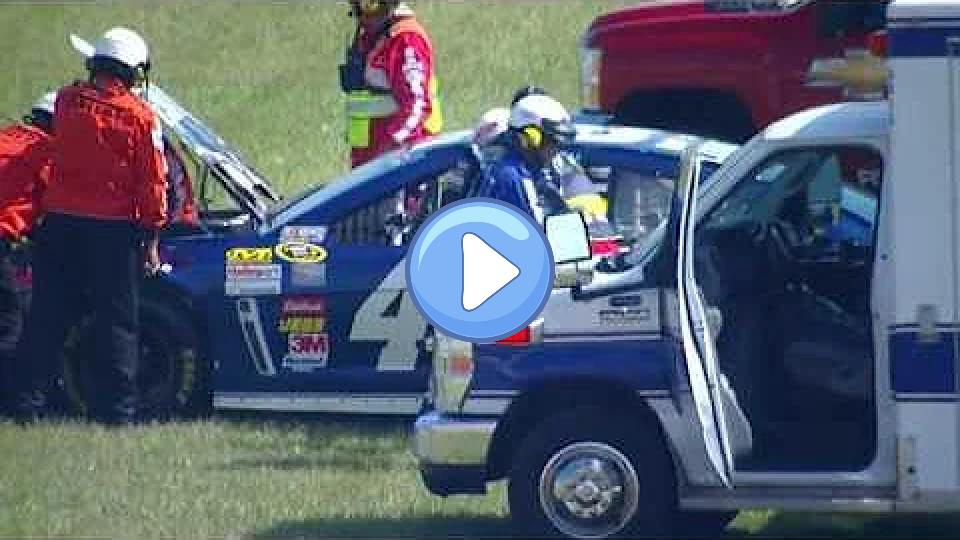 Video thumb: Jimmie Johnson crashes during practice | Michigan 2013