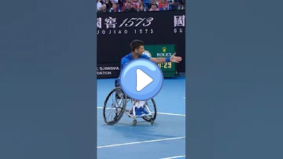 Video thumb: Novak Djokovic plays wheelchair tennis. 🔥