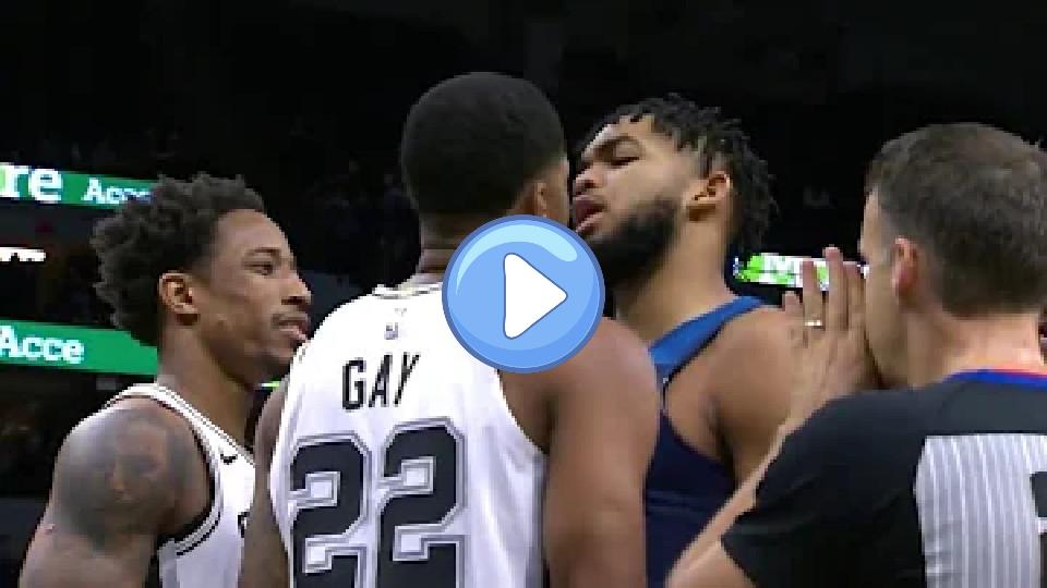 Video thumb: Karl-Anthony Towns and Rudy Gay Engage in Face-to-Face Altercation