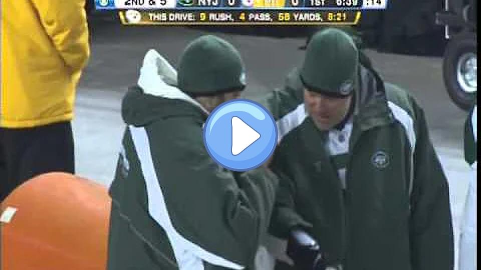 Video thumb: Mark Sanchez wipes a booger on Mark Brunell.