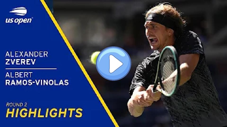 Play video: Alexander Zverev vs Albert Ramos-Vinolas Highlights | 2021 US Open Second Round Video thumb: Alexander Zverev vs Albert Ramos-Vinolas Highlights | 2021 US Open Second Round